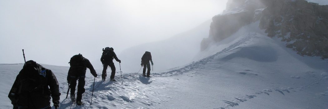 På vej mod toppen af Mont Blanc du Tacul